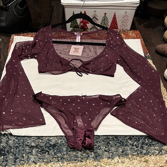 Savage X Fenty Other - Savage X Fenty Burgundy Intimate Set